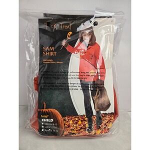 Spirit Halloween Sam Shirt Costume Child Large 12-14 Hooded Shirt & Gloves NIB